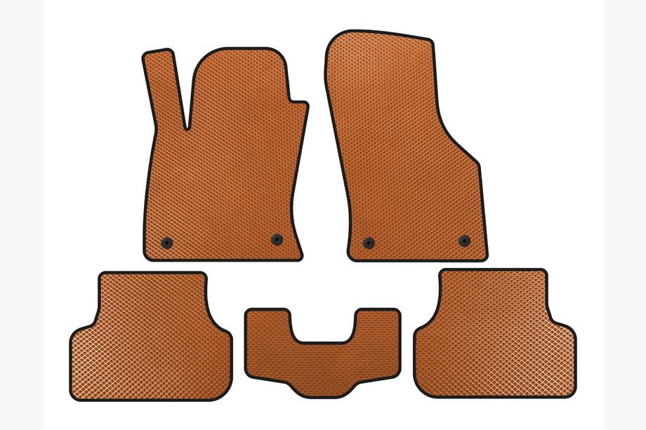 Seat Leon 2013-2020 EVA Floor Mats (2013-2016, SW, Orange) Image