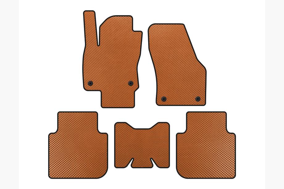 Skoda Kodiaq 2016-2023 EVA Floor Mats (5-Seater/Automatic, Orange) Image