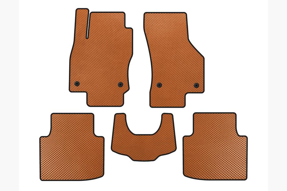 Skoda Superb 2015-2024 EVA Floor Mats (with Paw, Orange) Image