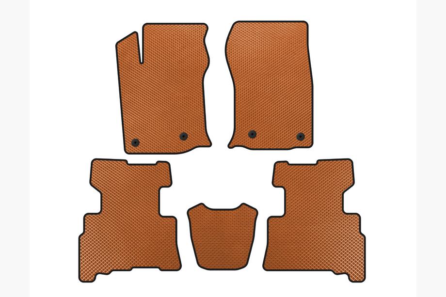 Toyota 4Runner 2009-2024 EVA Floor Mats (2 Rows, 2014-2024, 7-Seater, Orange) Image