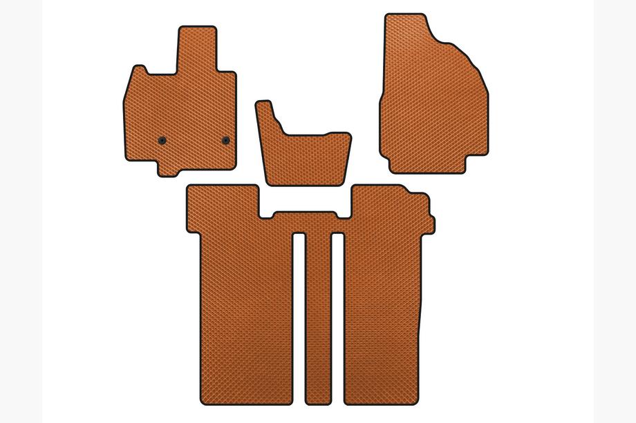 Toyota Previa 2006-2019 EVA Floor Mats (2 Rows, 6-Seater, Orange) Image
