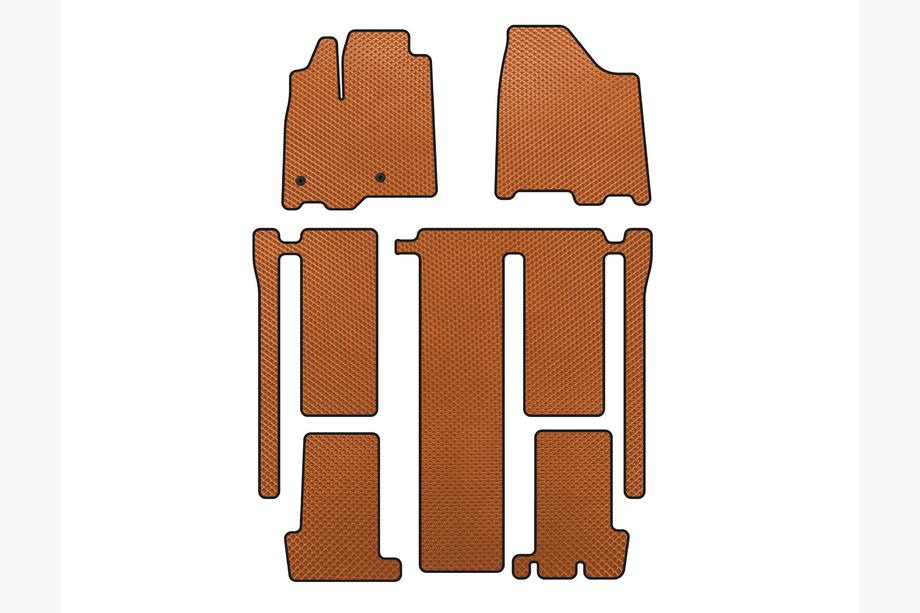 Toyota Sienna 2010-2020 EVA Floor Mats (3 Rows, Orange) Image