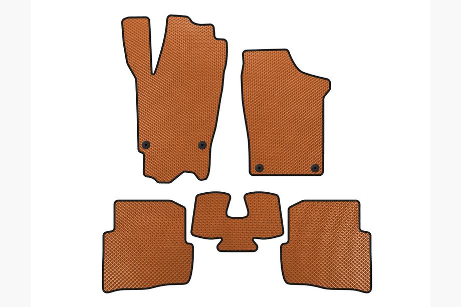Volkswagen Fox 2003-2021 EVA Floor Mats (HB, 3-Door, Orange) Image