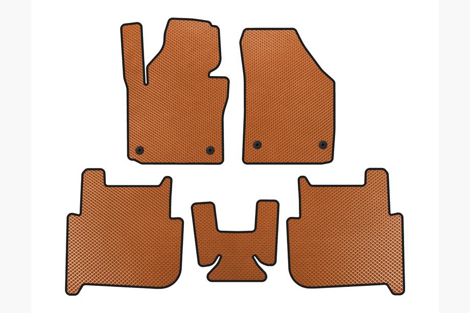 Volkswagen Touran 2003-2010 EVA Floor Mats (2 Rows, 2006-2010, 7-Seater, Orange) Image