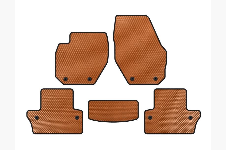 Volvo V60 2011-2018 EVA Floor Mats (SW, Orange) Image