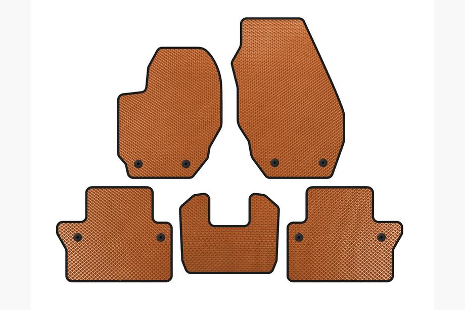 Volvo V70 2007-2013 EVA Floor Mats (Orange) Image