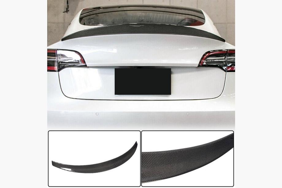 Tesla Model 3 2017- Rear Spoiler V10 (2017-2023, Carbon) Image
