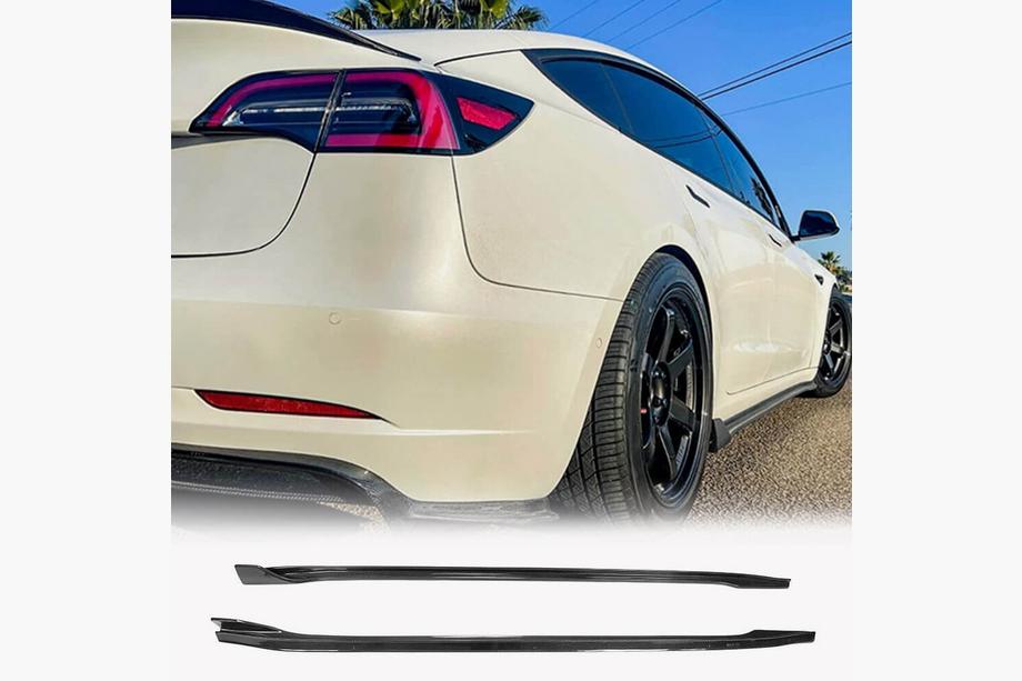 Tesla Model 3 2017- Door Sill Covers V2 (2017-2023, Carbon) Image