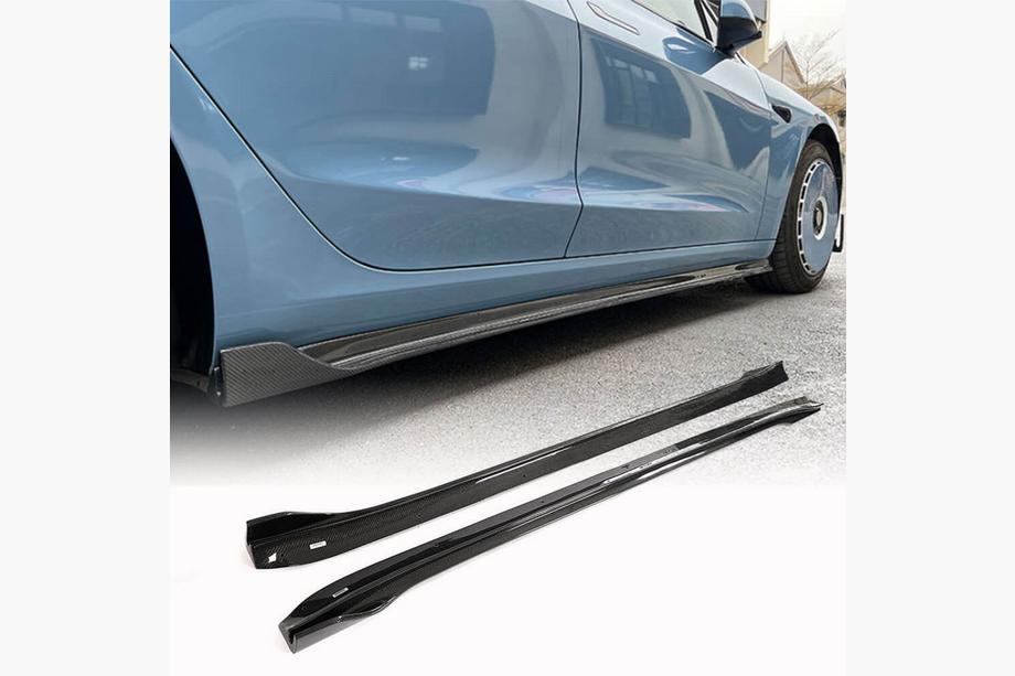 Tesla Model 3 2017- Door Sill Covers V3 (2017-2023, Carbon) Image