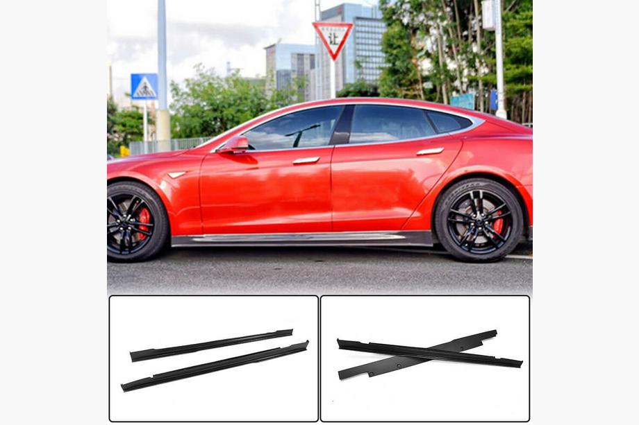 Tesla Model S 2012– Door Sill Covers V1 (2014-2021, Carbon) Photo 1