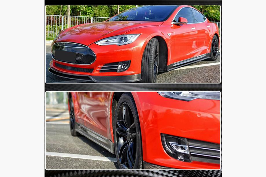 Tesla Model S 2012– Door Sill Covers V1 (2014-2021, Carbon) Photo 3