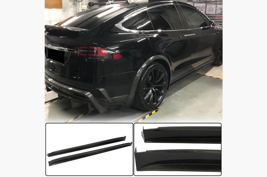 Tesla Model X 2015- Door Sill Covers (2015-2021, Carbon) Image