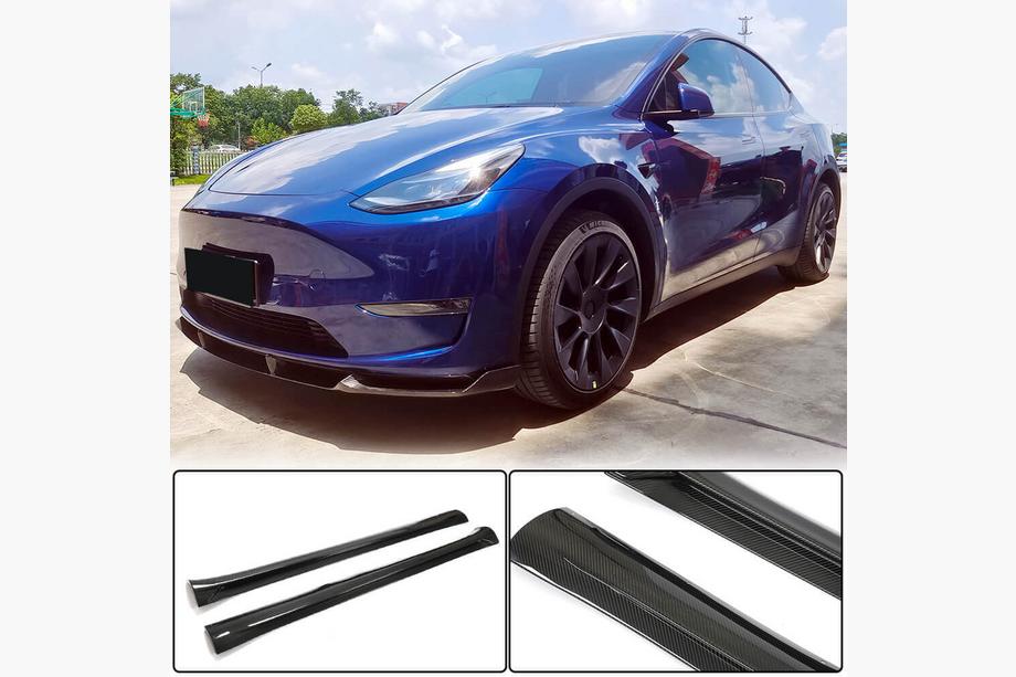 Tesla Model Y 2020- Door Sill Covers V2 (2020-2025, Carbon) Image