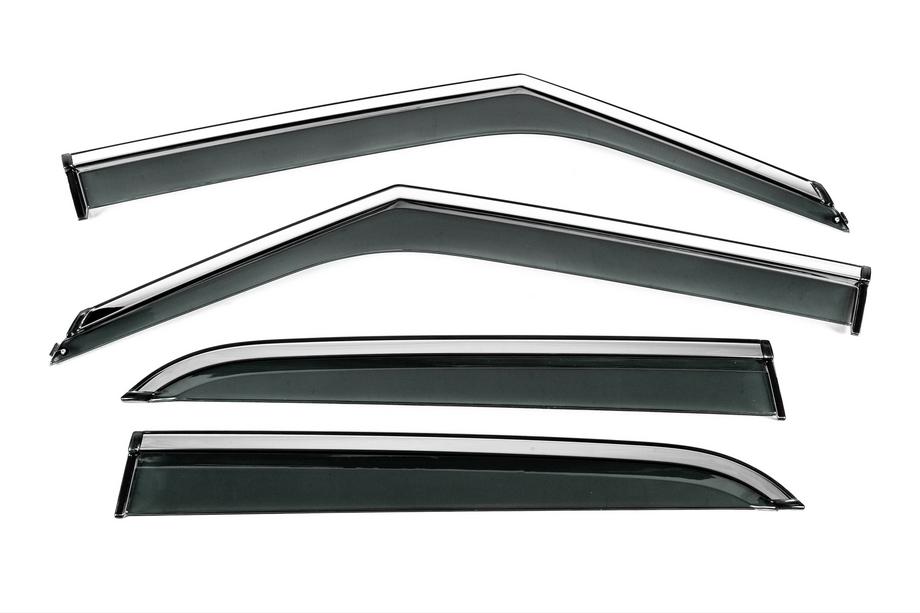 Chevrolet Trailblazer 2020- Window Deflectors with Chrome Trim Niken Luxury (4 pcs) Image