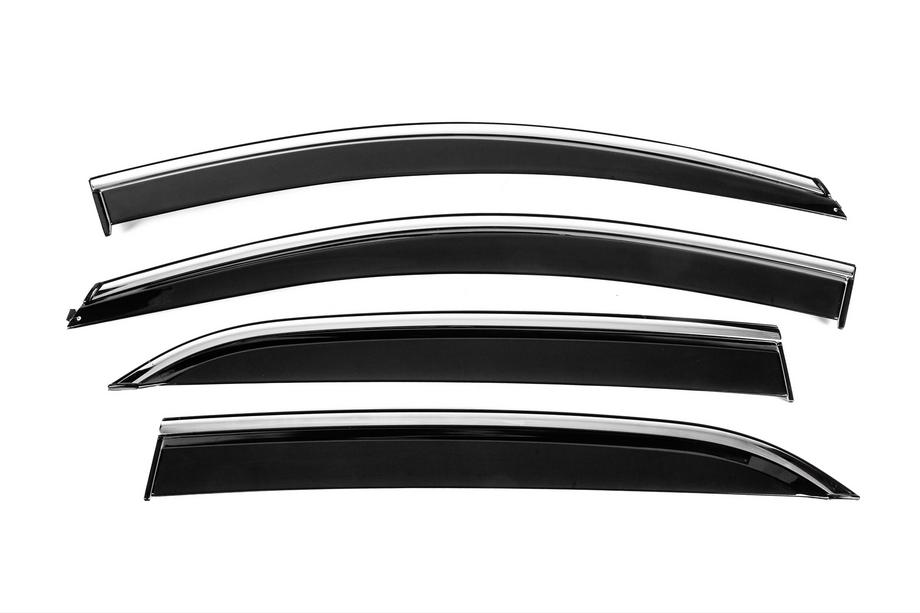 Chevrolet Equinox 2018-2025 Window Deflectors with Chrome Trim Niken Luxury (4 pcs) Image