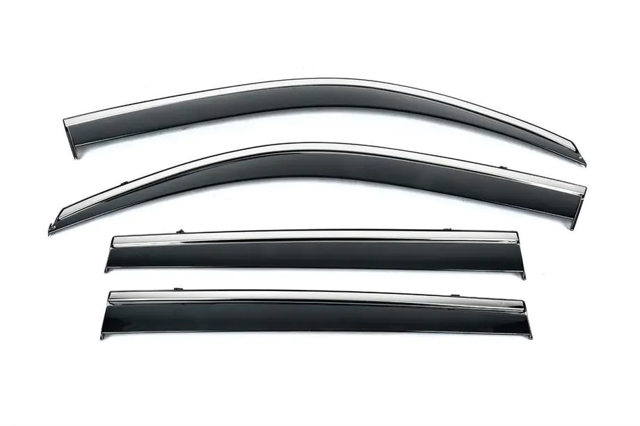 Ford Ranger 2022- Window Deflectors with Chrome Trim Niken Luxury (4 pcs) Image
