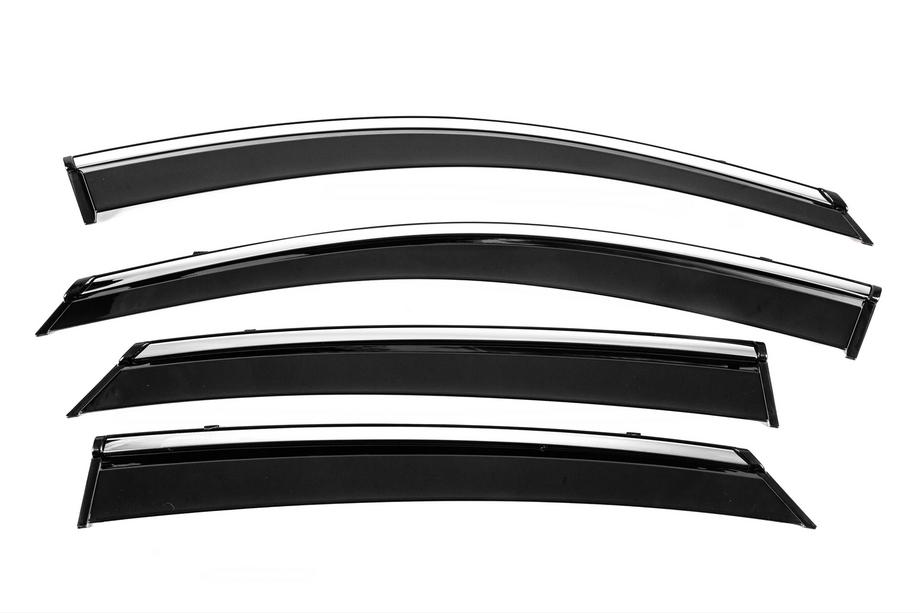 Hyundai Sonata DN8 2020- Window Deflectors with Chrome Trim Niken Luxury (4 pcs) Image