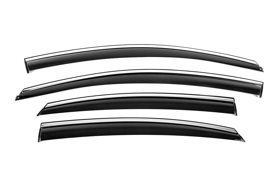 Hyundai Sonata LF 2014-2019 Window Deflectors with Chrome Trim Niken Luxury (4 pcs) Image