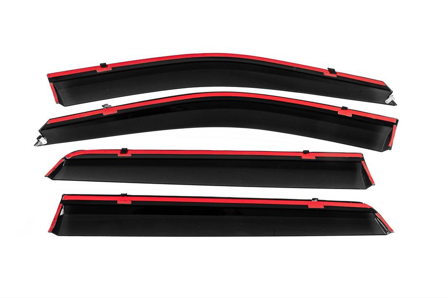 Hyundai Santa Fe 2 2006-2012 Window Deflectors with Chrome Trim Niken Luxury (4 pcs) Photo 4