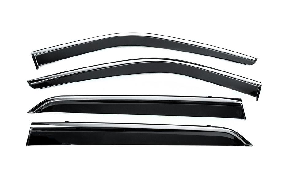 Nissan Kicks 2016- Window Deflectors with Chrome Trim Niken Luxury (4 pcs) Image