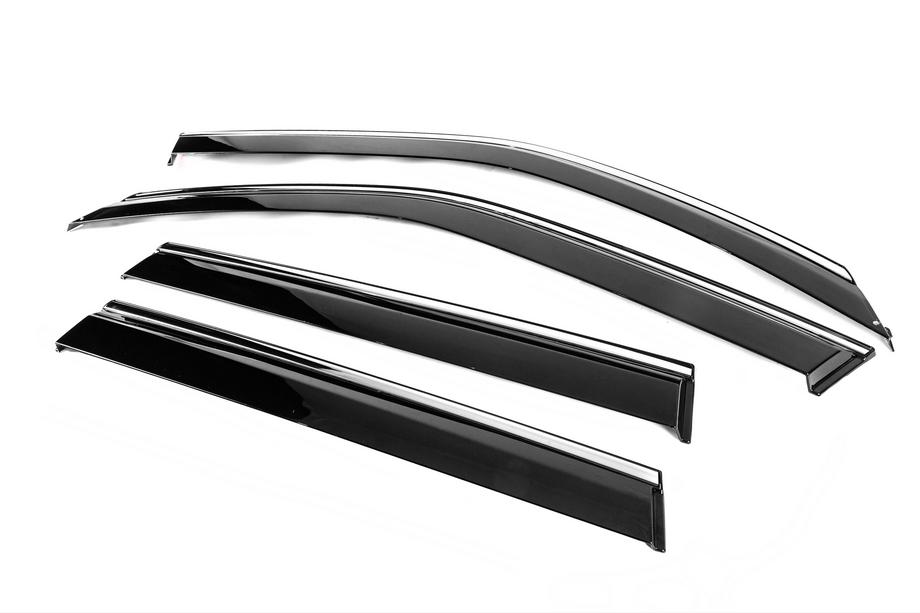 Subaru Forester 2008-2013 Window Deflectors with Chrome Trim Niken Luxury (4 pcs) Photo 2