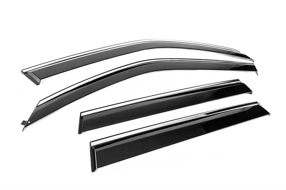 Subaru Forester 2008-2013 Window Deflectors with Chrome Trim Niken Luxury (4 pcs) Photo 3