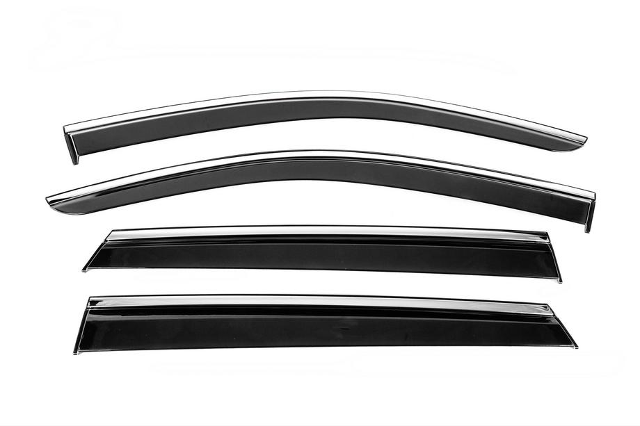 Subaru Outback 2019- Window Deflectors with Chrome Trim Niken Luxury (4 pcs) Image
