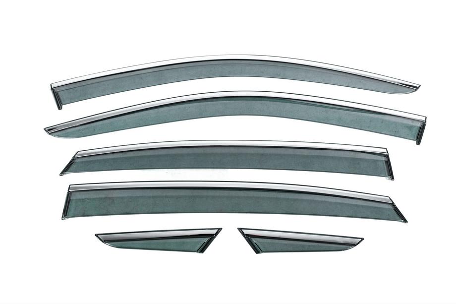 Toyota Venza 2020- Window Deflectors with Chrome Trim Niken Luxury (6 pcs) Image