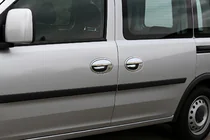 Opel Combo 2002–2012 Chrome Door Handle Covers with Trim (2-door, Stainless Steel) photo 1