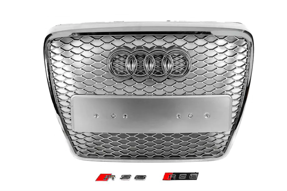 Audi A6 C6 2004-2011 Front Grille RS-Style (Grey with Chrome) Image