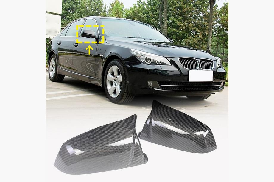 BMW 5 Series E60/E61 2003-2010 Mirror Covers (for 2007-2010, Carbon) Image
