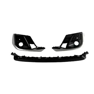 Fog light grilles with lower bumper grille S-Style (2022+, 2+1 pcs, Black)