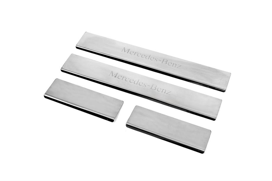 Mercedes ML W164 2005-2011 Door Sill Protectors Carmos V1 (4 pcs, Stainless Steel) Photo 1