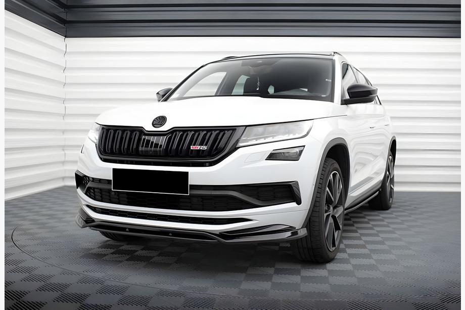 Skoda Kodiaq 2016-2023 Front Lip Spoiler DPT (Gloss Black) Photo 2