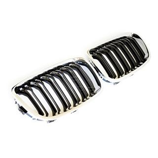Kidney Grilles M-Look (2011-2014, Gloss Black with Chrome Trim) photo 2