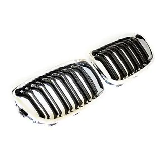 Kidney Grilles M-Look (2011-2014, Gloss Black with Chrome Trim) photo 2