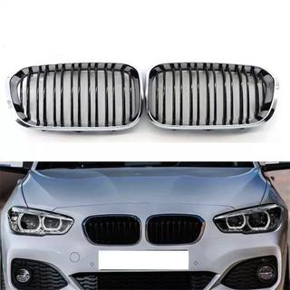 Kidney Grilles M-Look (2015-2019, Gloss Black with Chrome Trim) photo 2