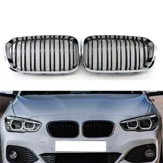 Kidney Grilles M-Look (2015-2019, Gloss Black with Chrome Trim) photo 2