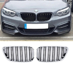 BMW 2 Series F22/F23 2014-2021 Kidneys M-Look (Gloss Black with Chrome Trim) photo 2