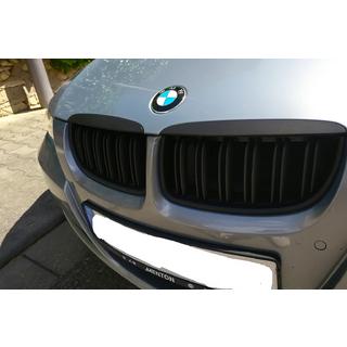 Kidney Grilles M-Look (for E-90/91 2005-2008, Matte Black) photo 1
