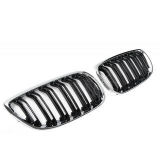 M-Look Kidney Grilles (for 2005-2009, Gloss Black with Chrome Trim) photo 2