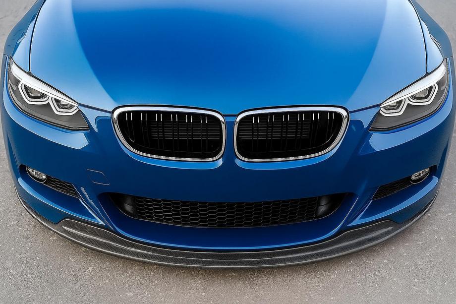 BMW 3 Series E92/E93 2006–2013 M-Look Kidney Grilles (for 2005-2009, Gloss Black with Chrome Trim) Image