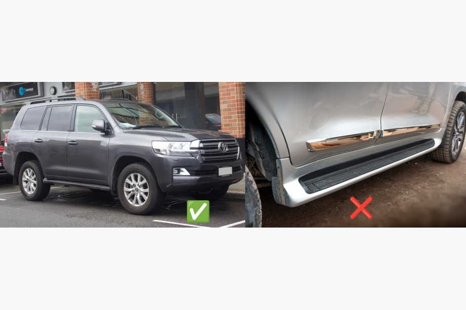 Toyota Land Cruiser 200 2007-2021 Front Mud Flaps (2 pcs, for side skirts without lighting) Photo 2