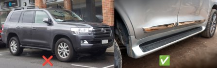 Toyota Land Cruiser 200 2007-2021 Front Mud Flaps (2 pcs, for illuminated side skirts) photo 2