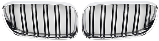 BMW 3 Series E92/E93 2006–2013 M-Look Kidney Grilles (for 2010-2013, Gloss Black with Chrome Trim) photo 2