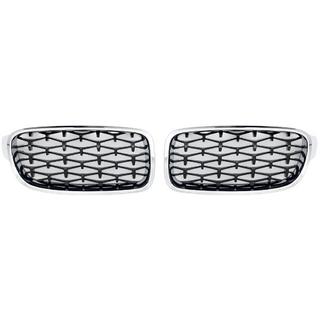Diamond Black Kidney Grilles with Chrome Trim BMW 3 Series F30/F31 2012-2019 photo 2
