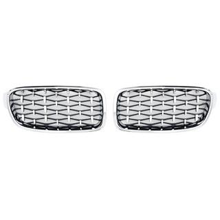 Diamond Silver Kidney Grilles (Chrome Trim) BMW 3 Series F30/F31 2012-2019 photo 2