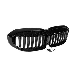 Kidney Grilles 1 Bar (2018-2022, Gloss Black) BMW 3 Series G20/G21 2018- photo 4