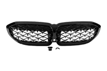 BMW 3 Series G20/G21 2018- Diamond Black Kidney Grilles (2018-2022, black surround) photo 3