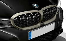 BMW 3 Series G20/G21 2018- Diamond Silver Kidney Grilles (2018-2022, matte chrome trim) photo 1